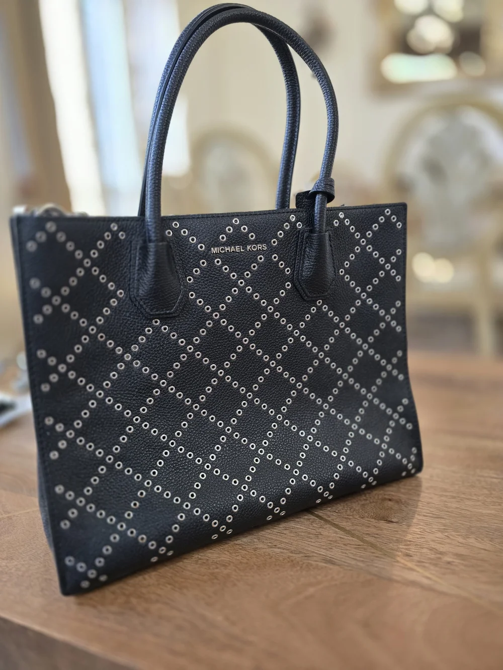 Michael Kors Black Studded Tote Bag